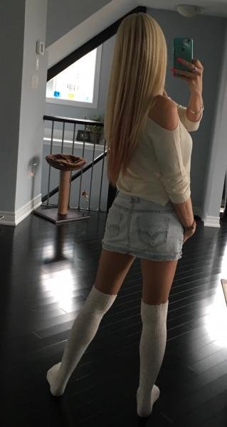 Jean skirt and Sexy Sox